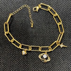 18 kt gold plated Bianca link bracelet with charms